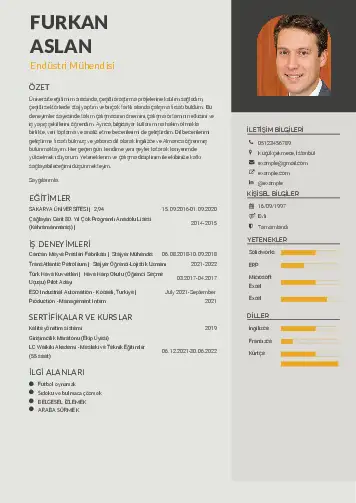 Endüstri Mühendisi CV Örnekleri cv indir